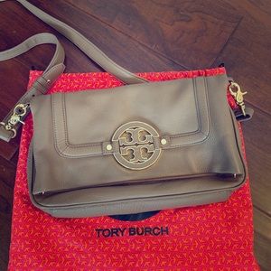 Tory Burch Crossbody Folded Pebbled Leather Purse